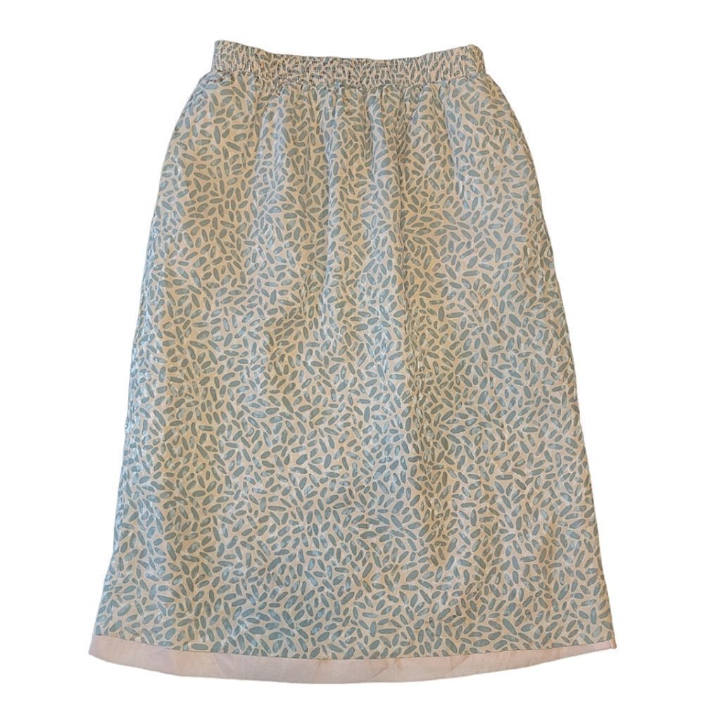 Ernst Strauss Vintage Union Made 70s 80s Silk Pink Grey Print Skirt 8